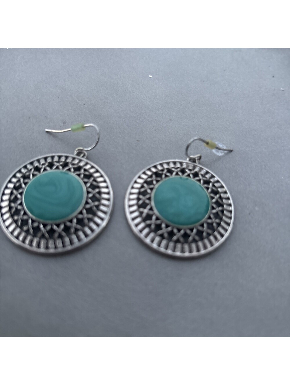 Silver Turquoise Scalloped